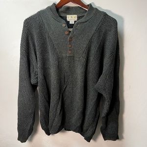 Cotton military-style green sweater - L.